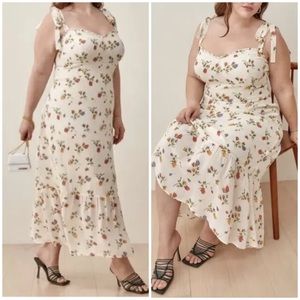REFORMATION Nikita Floral Georgette Midi Dress Noemi Size 14 $248 NEW SOLD OUT
